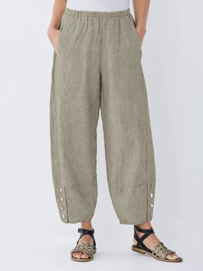 Comfysol Casual Striped Pockets Pants