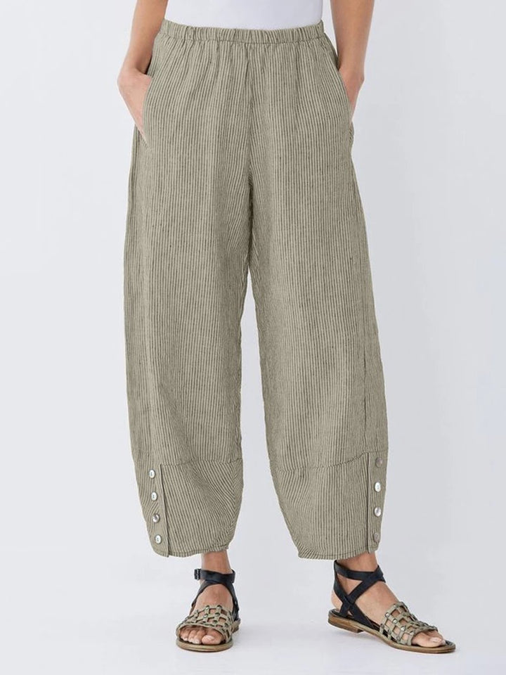 Comfysol Casual Striped Pockets Pants