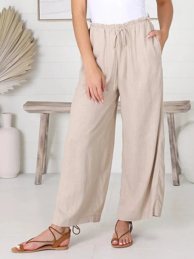 Comfysol Light Khaki Casual Solid Plain Pants