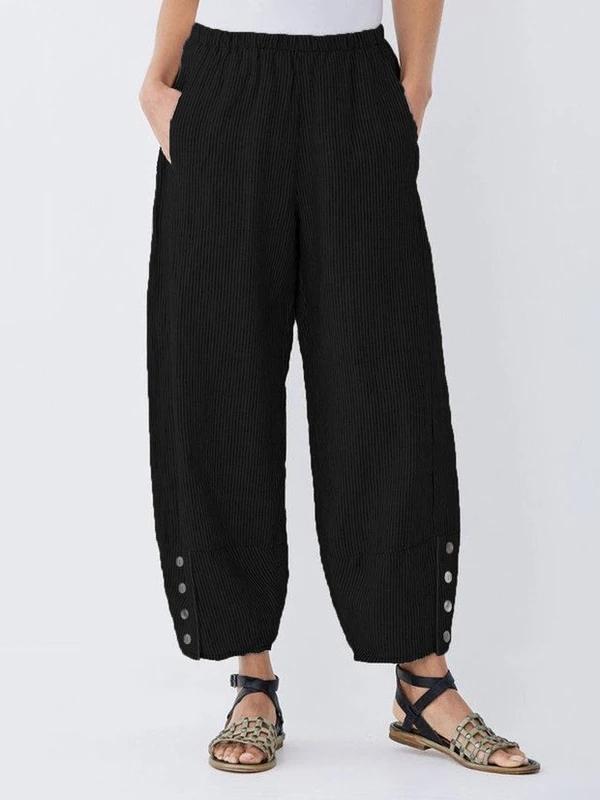 Comfysol Casual Striped Pockets Pants