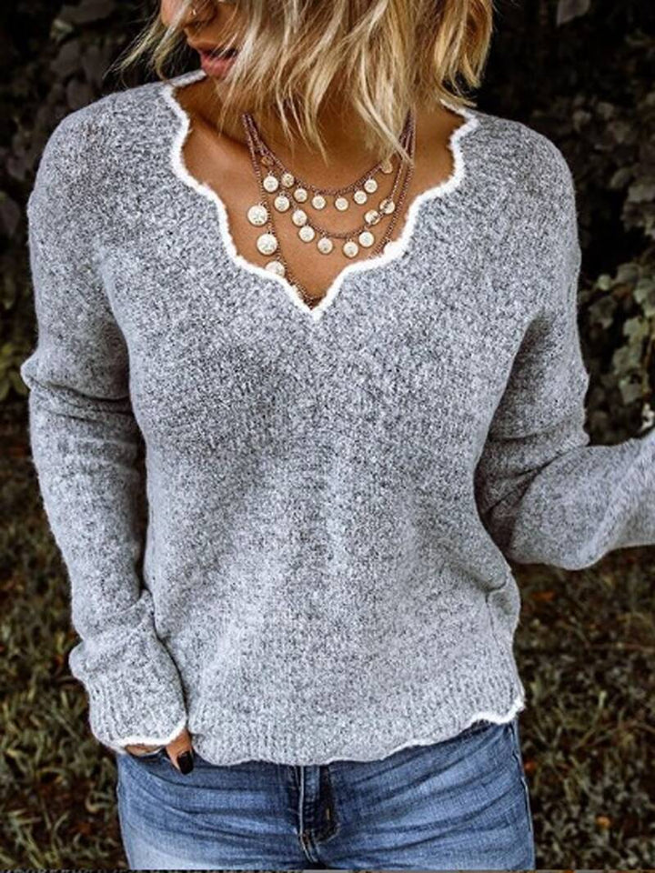 Comfysol Casual V Neck Long Sleeve Women's Sweaters