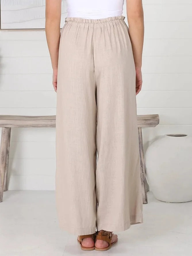 Comfysol Light Khaki Casual Solid Plain Pants