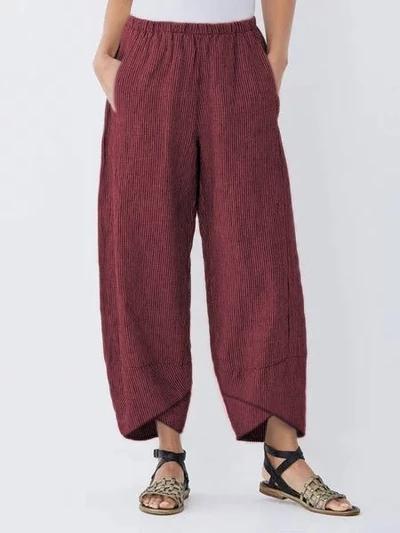 Comfysol Summer Pockets Striped Casual Capri Pants