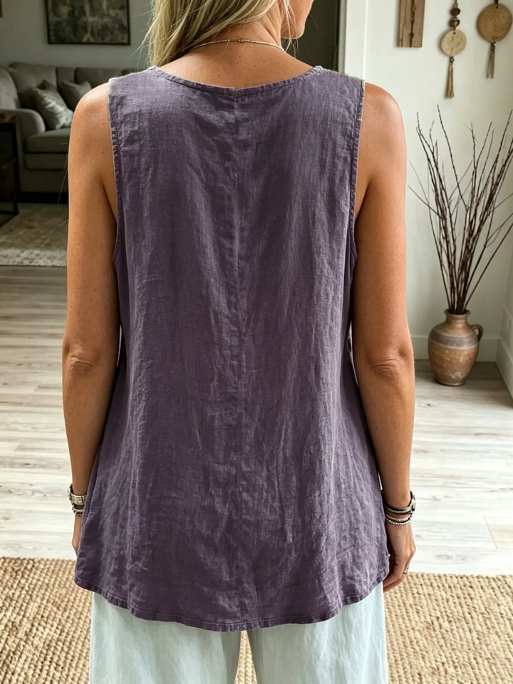 Women's Bohemian Paisley Print Loose-Fit Tank Top