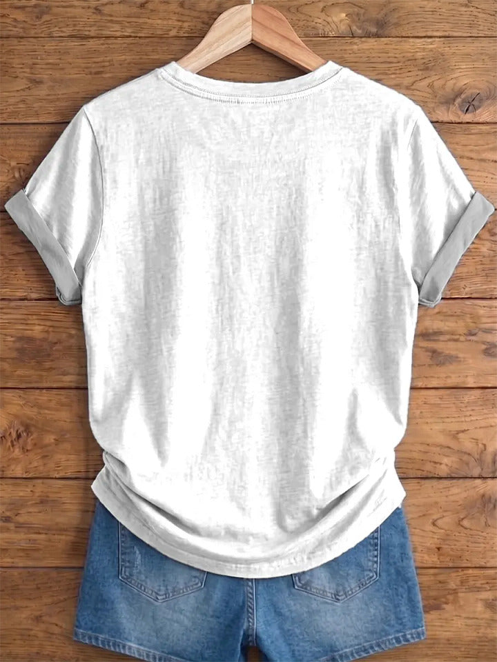 Ethnicity Flowers Smile Face Women And Men's Vintage Art Print Casual T-shirt