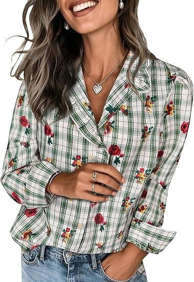 Women's Spring Shirts 2026 Long Sleeve Ruffle Collar Button Down Tops Dressy Casual Elegant Solid Retro Blouse