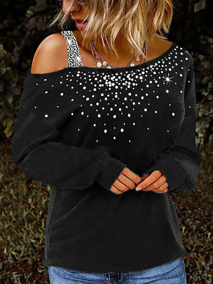 Cotton Cold Shoulder Long Sleeve Boho Blouse