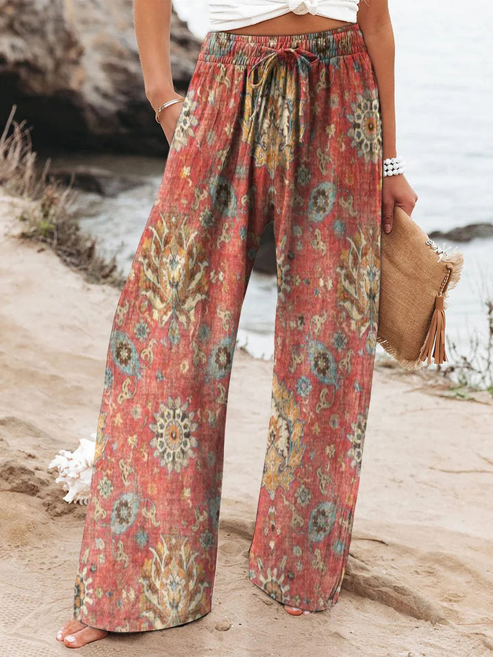 Women's Ethnic Totem Art Print Cotton Linen Casual Pants