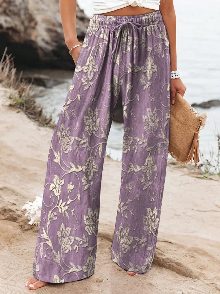 Women's Ethnic Totem Art Print Cotton Linen Casual Pants