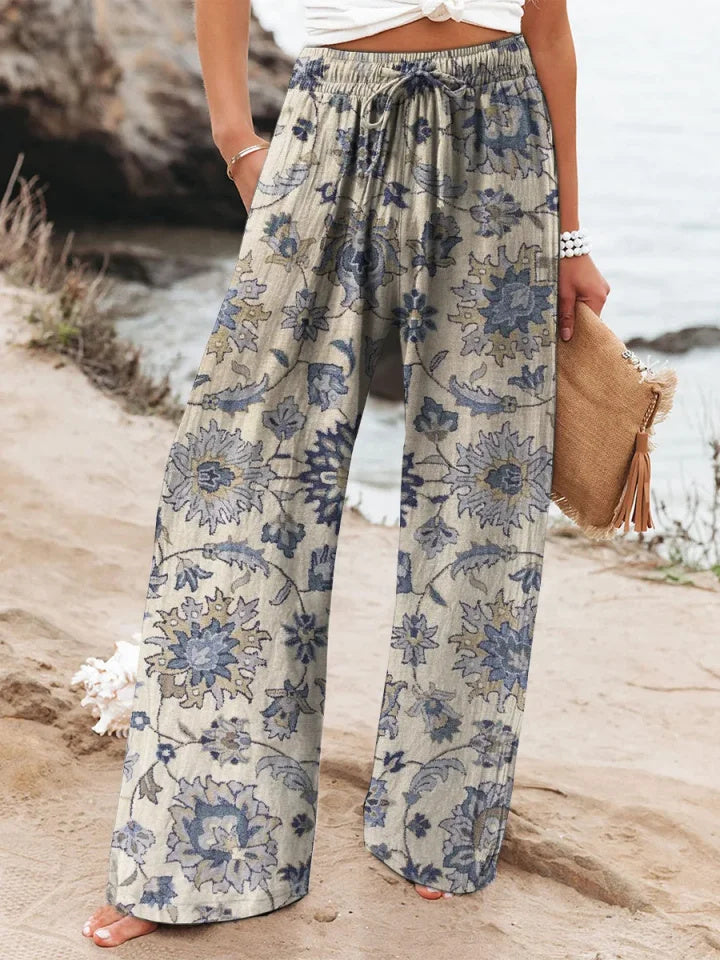 Women's Ethnic Totem Art Print Cotton Linen Casual Pants