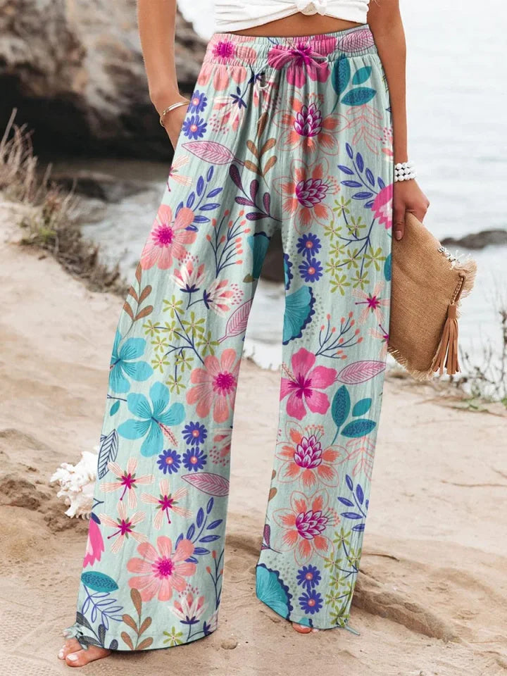 Women's Ethnic Totem Art Print Cotton Linen Casual Pants
