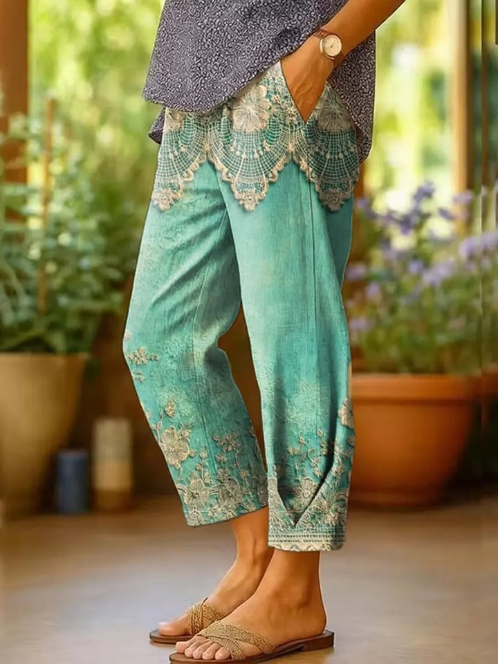 Women's Printed Cotton Capri Pants