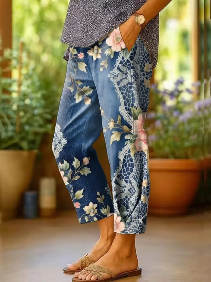 Women's Printed Cotton Capri Pants