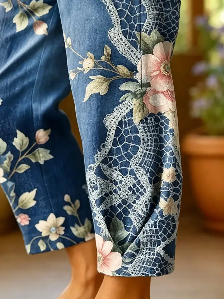 Women's Printed Cotton Capri Pants