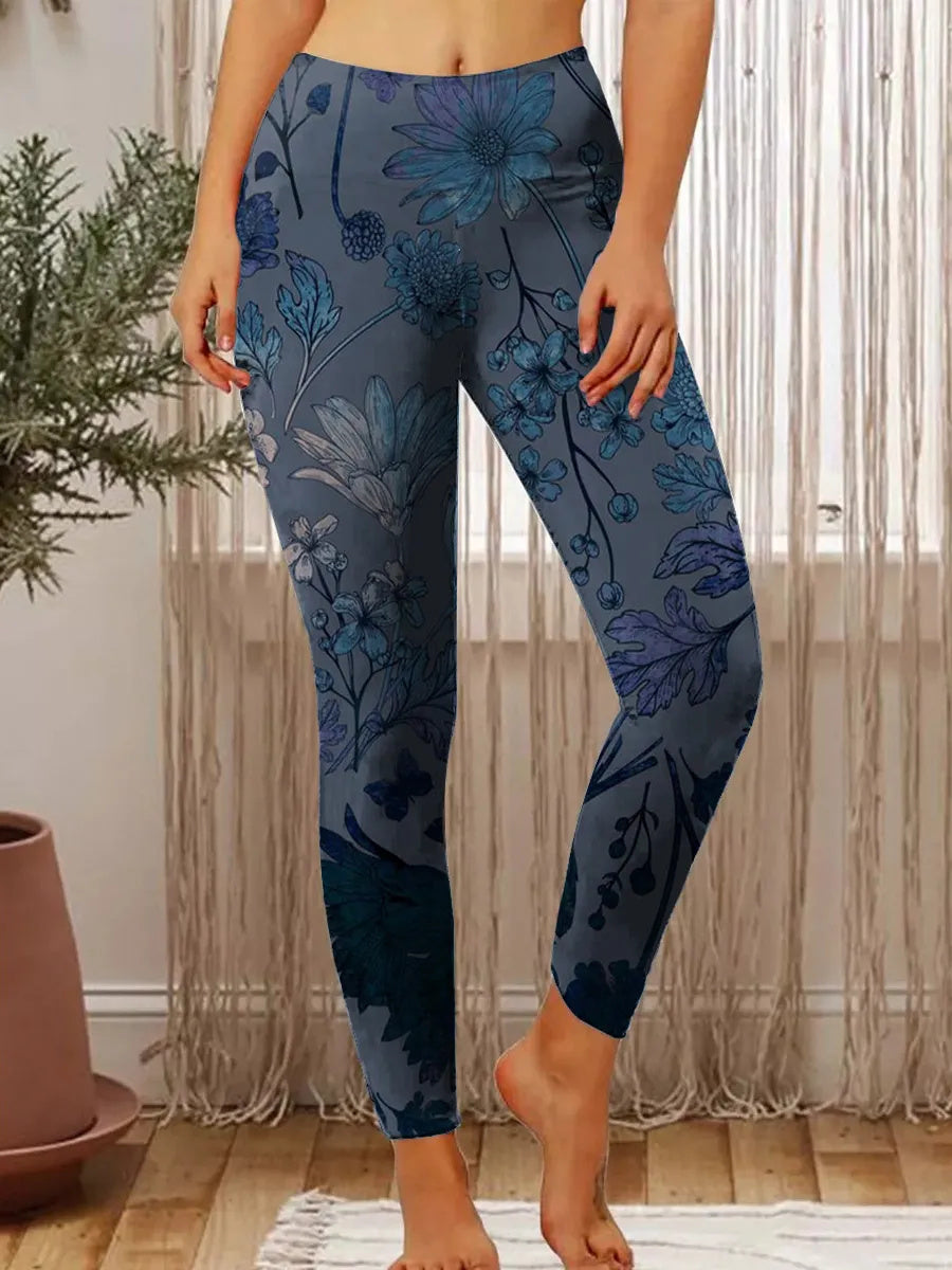 Women's Vintage Floral Art Print Leggings