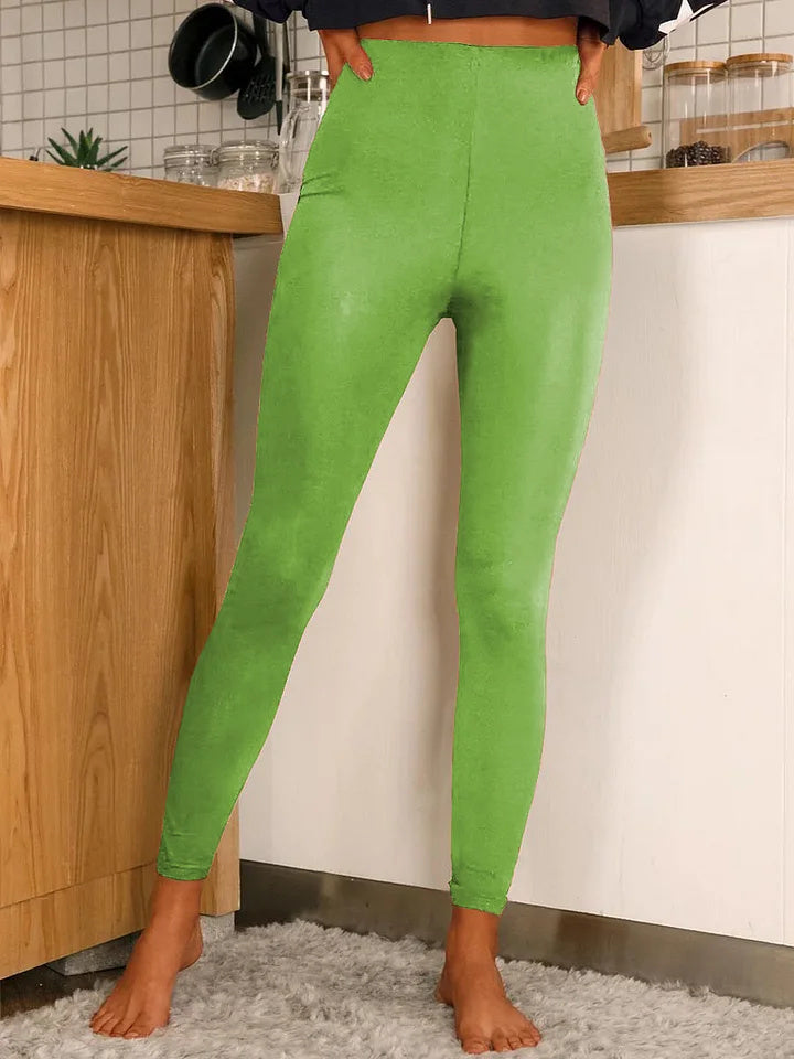 Women's Solid Color Pattern Art Print Casual Stretch Pants