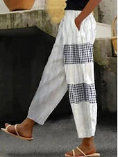 Women's Cute  Print Harem Jogger Pants, Drawstring High Waist Loose Casual Trousers for Summer Vacation Beachwear