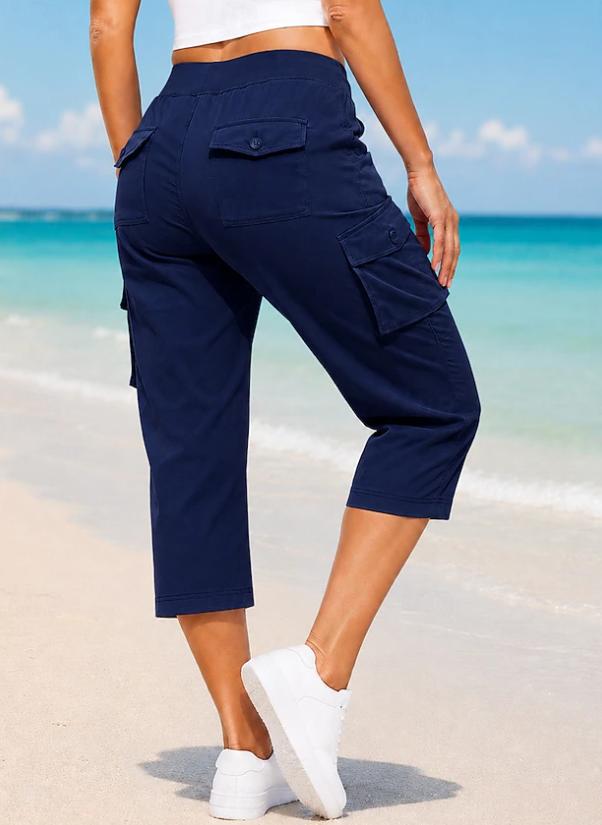Women's Quick Dry Cargo Capri Pants for Outdoor Sports