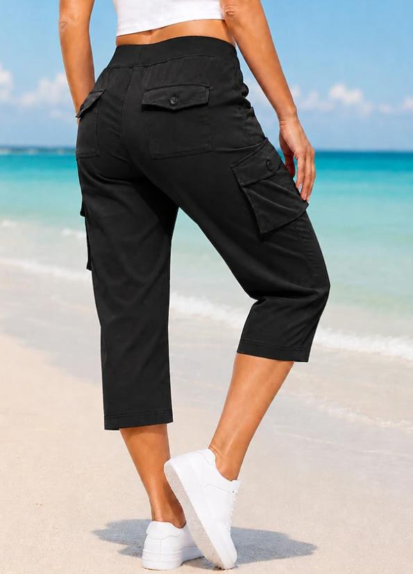 Women's Quick Dry Cargo Capri Pants for Outdoor Sports