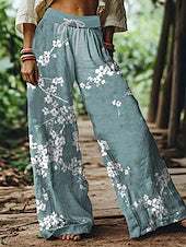 Women's Vintage Fashion High Waist Printed Comfort Wide Leg Pants