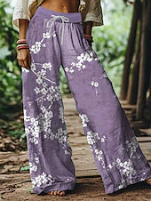 Women's Vintage Fashion High Waist Printed Comfort Wide Leg Pants