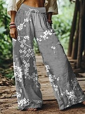 Women's Vintage Fashion High Waist Printed Comfort Wide Leg Pants