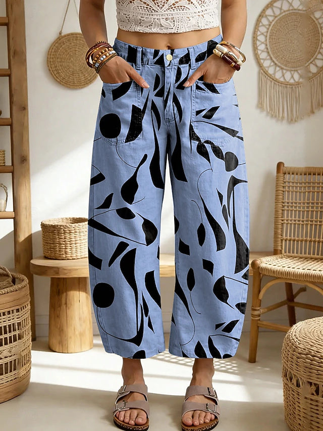 Women's Comfort Vintage Casual Printed Ankle Length Pants