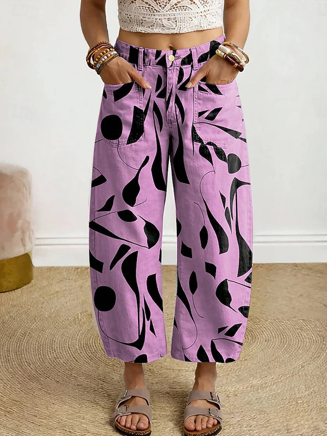 Women's Comfort Vintage Casual Printed Ankle Length Pants