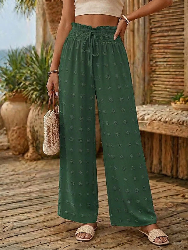 Retro High Waist Wide Leg Pants Women Loose Spring Summer Vacation