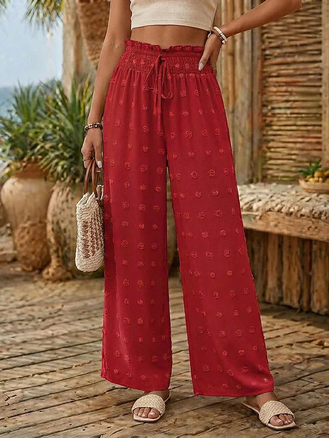 Retro High Waist Wide Leg Pants Women Loose Spring Summer Vacation