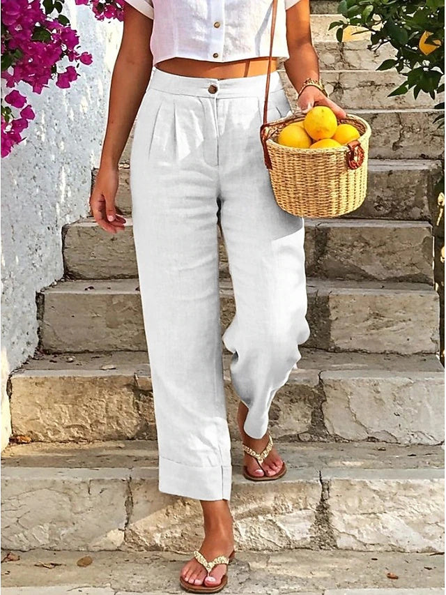 Solid color retro design, loose cut and comfortable fabric, perfect for leisure and vacation in warm seasons.