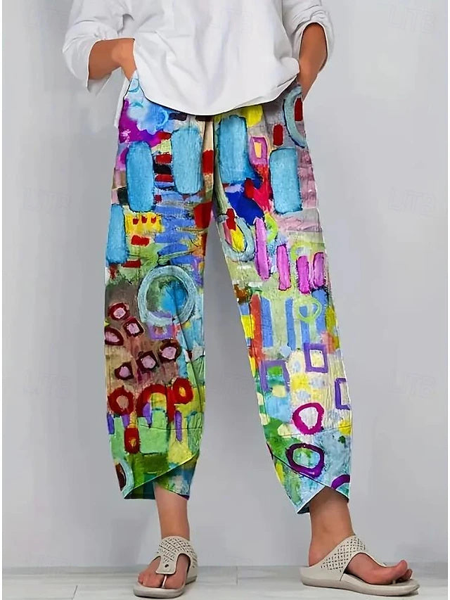 Vintage ethnic print design, soft linen-cotton fabric and loose cut, ideal for spring and summer holidays.