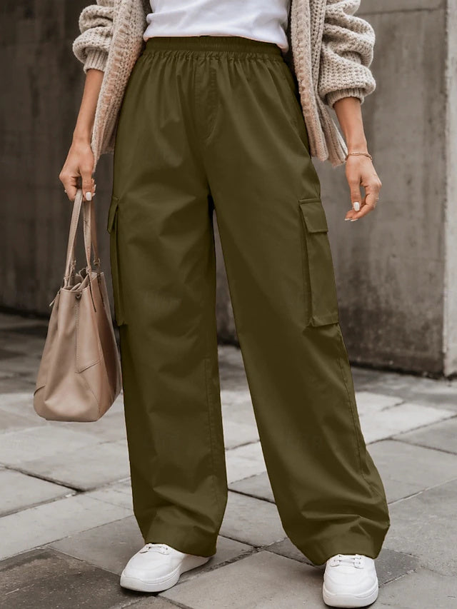 Classic solid style, functional pockets and comfy elastic waist, perfect for summer daily outfits.