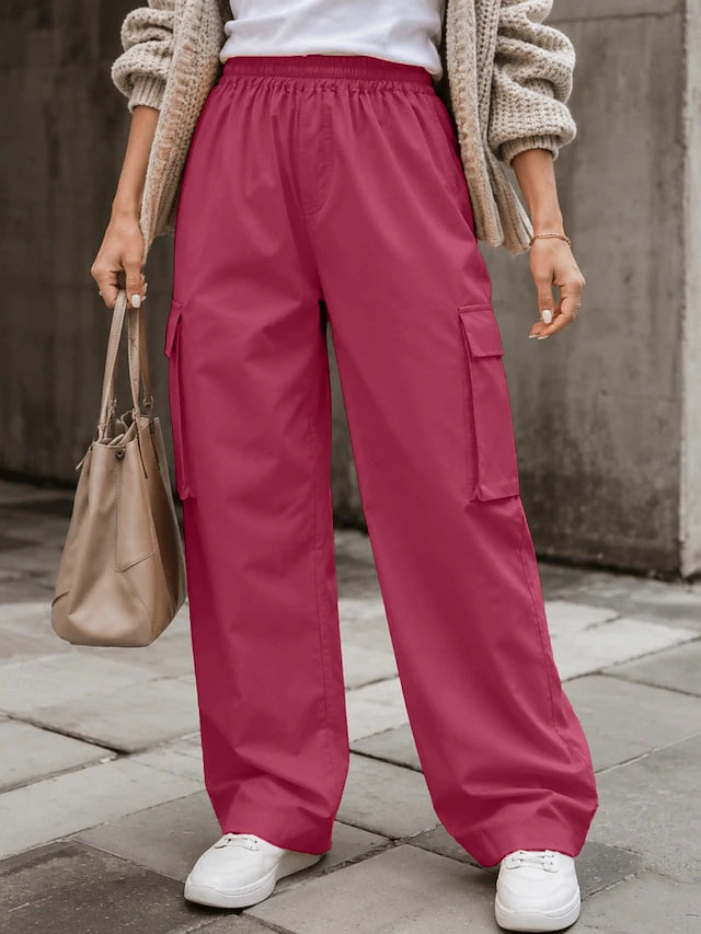 Classic solid style, functional pockets and comfy elastic waist, perfect for summer daily outfits.
