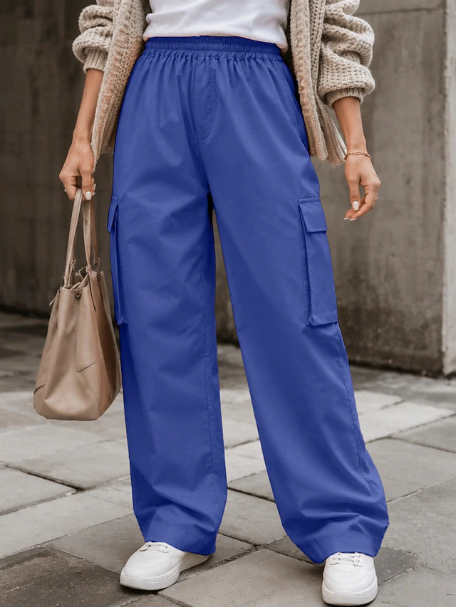 Classic solid style, functional pockets and comfy elastic waist, perfect for summer daily outfits.