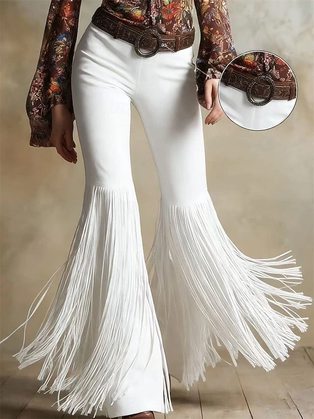 Vintage street vibe with stylish tassel details, breathable fabric, versatile for daily outings, outdoor activities and vacations.