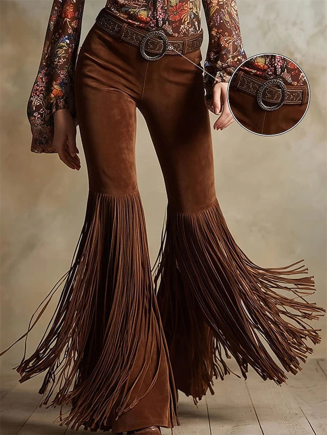 Vintage street vibe with stylish tassel details, breathable fabric, versatile for daily outings, outdoor activities and vacations.