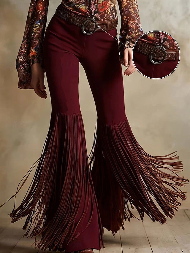 Vintage street vibe with stylish tassel details, breathable fabric, versatile for daily outings, outdoor activities and vacations.