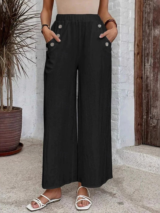Soft twill material, classic solid design with practical pockets, stylish for daily outings and trips.