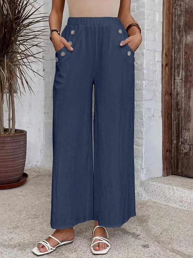 Soft twill material, classic solid design with practical pockets, stylish for daily outings and trips.