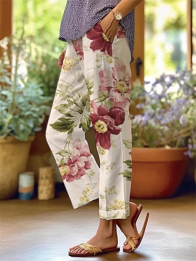 Light linen texture, soft and comfy, stylish printed pockets, great for outdoor and casual daily looks.