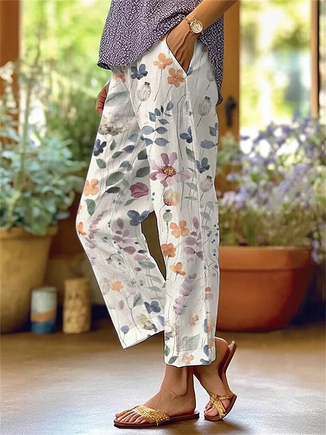 Light linen texture, soft and comfy, stylish printed pockets, great for outdoor and casual daily looks.