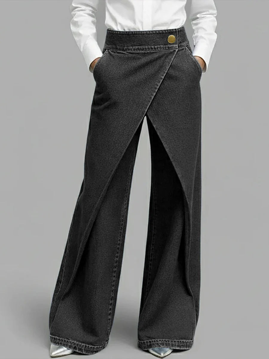 Women's High‑Waisted Relaxed Wide‑Leg Denim Jeans — Everyday Comfort