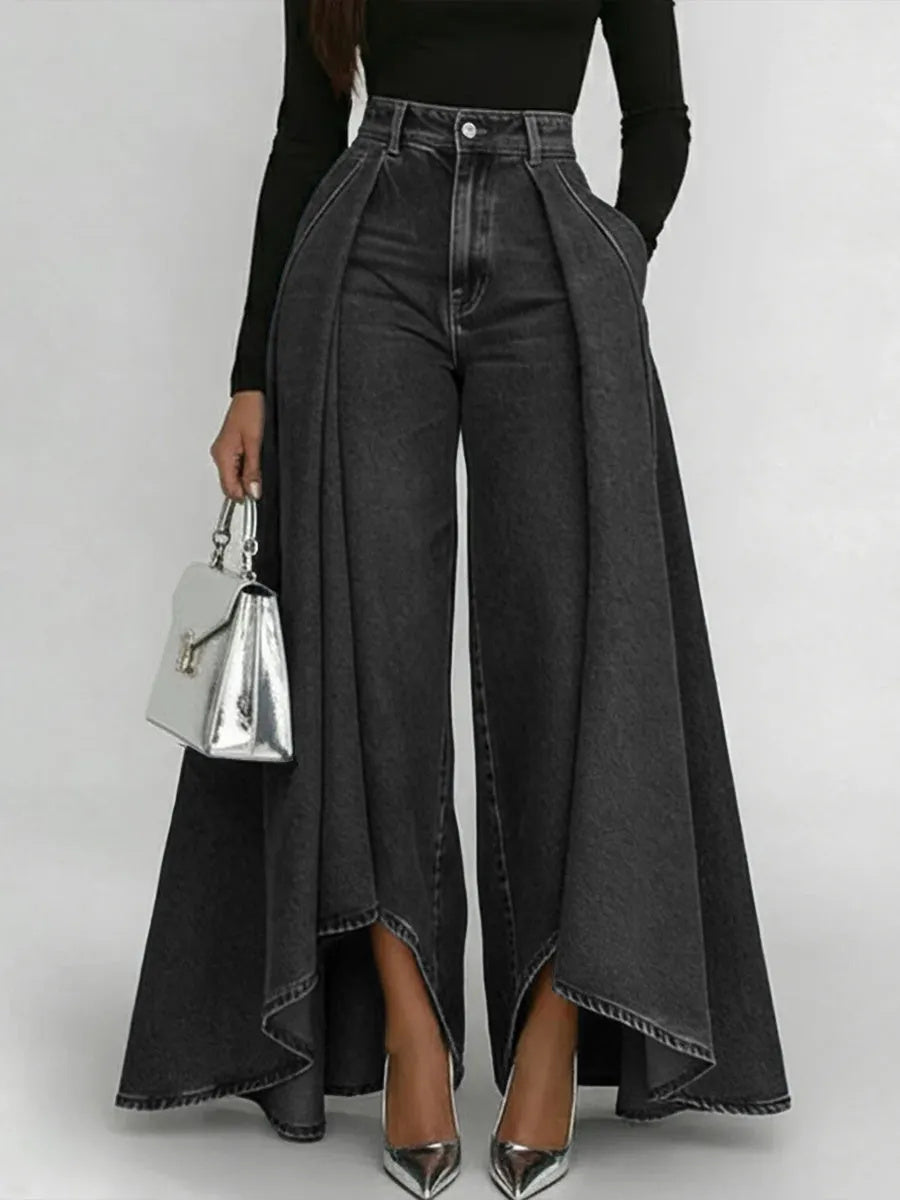 Women's High-Waisted Relaxed Wide-Leg Jeans – Effortless Everyday Comfort