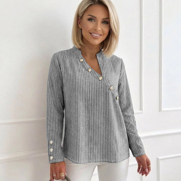 Chic Striped Long Sleeve Top