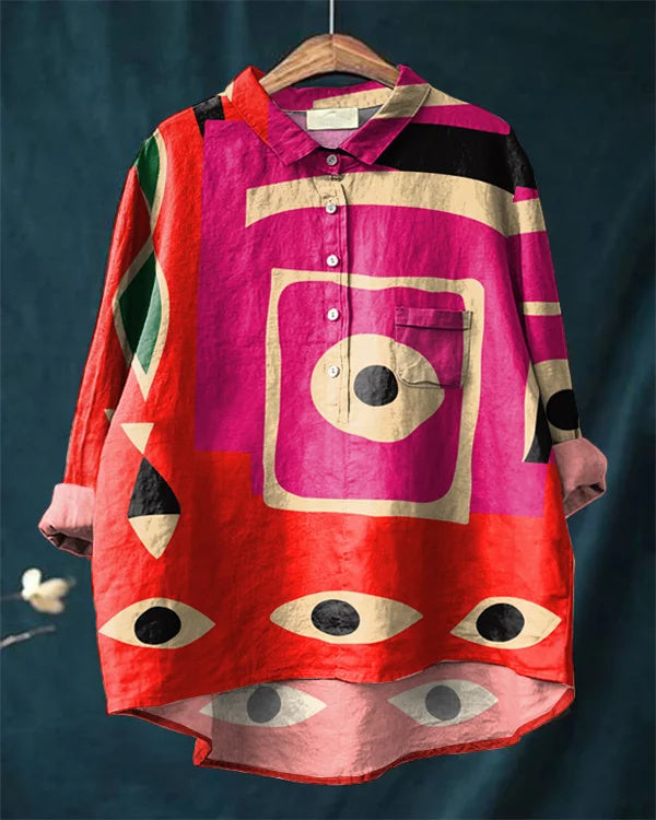 Abstract Artistic Linen Casual Shirt
