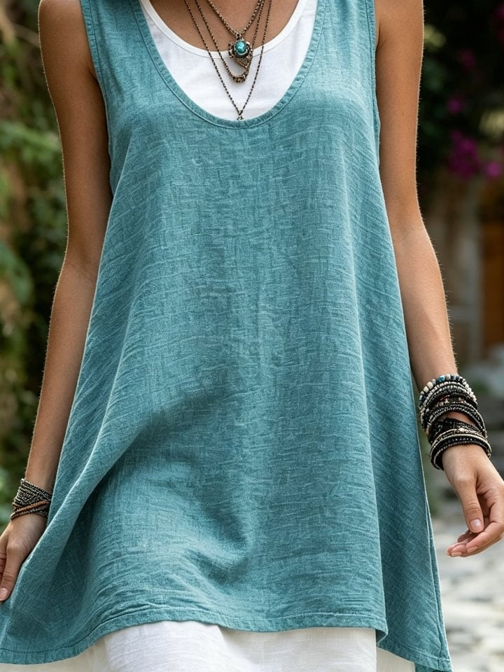 Women's Casual Sleeveless Round Neck Dress