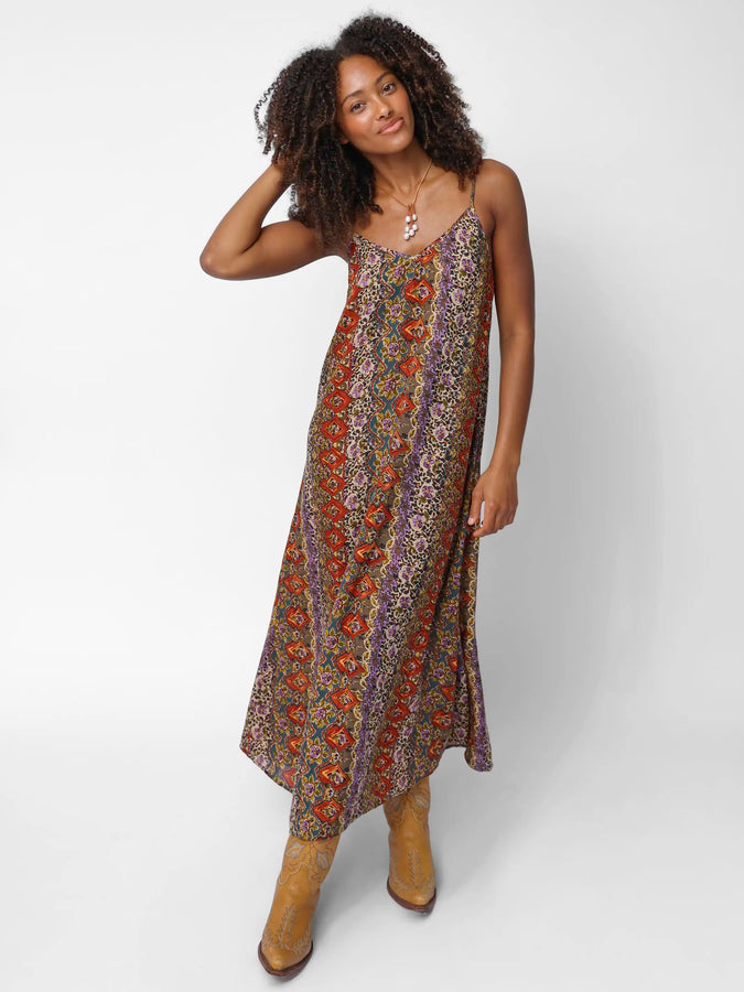 Romantic Maxi Slip Dress with Vintage Embroidery