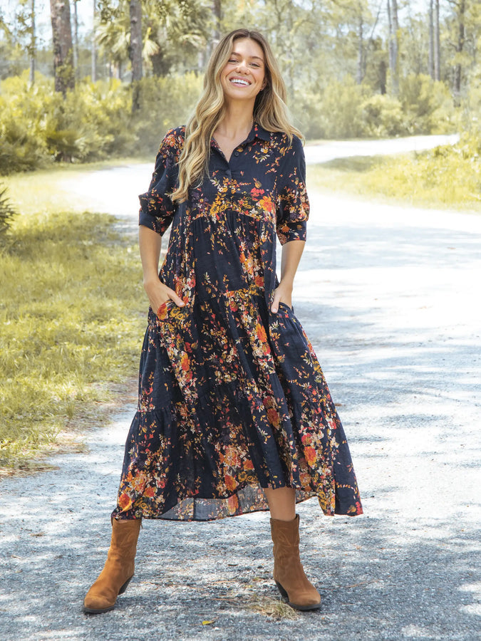 Boho Ornate Paisley Midi Dress