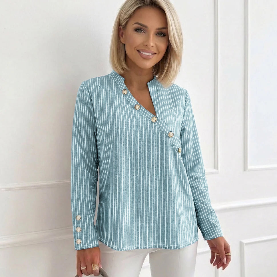 Chic Striped Long Sleeve Top